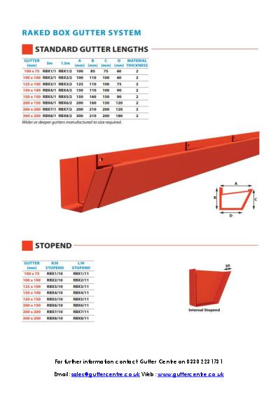 GC Raked Box Aluminium Guttering Technical Guide
