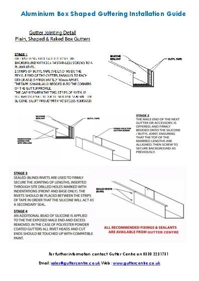 GC Shaped Box Aluminium Guttering Installation Guide