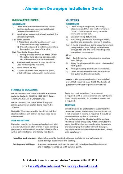 GC Aluminium Downpipes Installation Guide