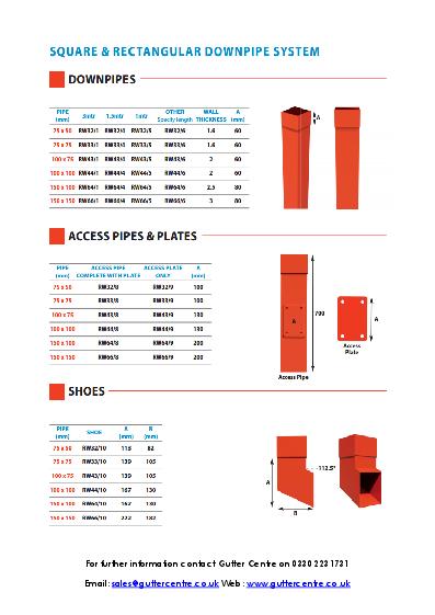 GC Square Swaged Aluminium Downpipes Technical Guide