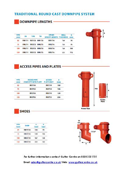 GC Cast Round Aluminium Downpipes Technical Guide