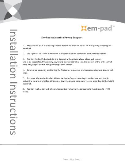 Ryno Self Levelling Pedestals Installation Guide