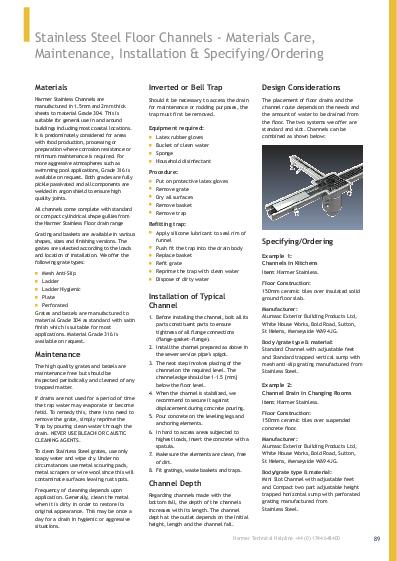 Harmer Modular 135 Stainless Steel Channels Installation Guide