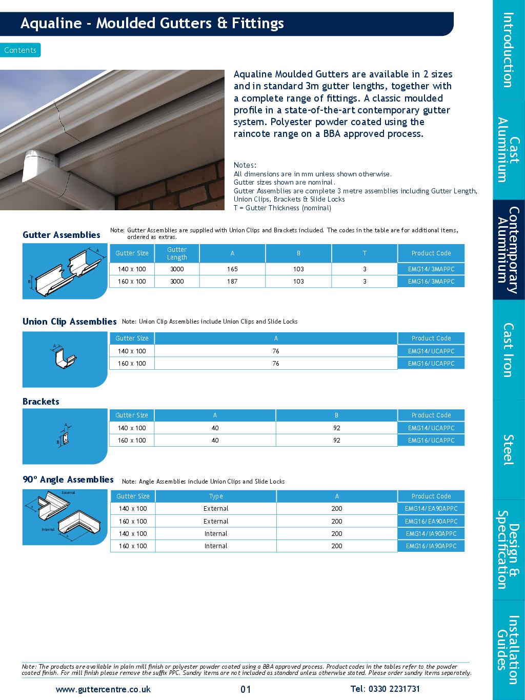 Alumasc Aqualine Moulded Guttering Technical Guide