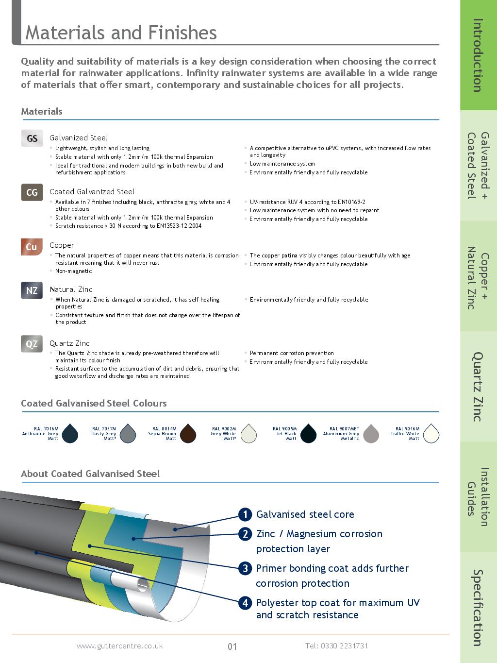 Alumasc Steel Rainwater Guttering Colour Guide