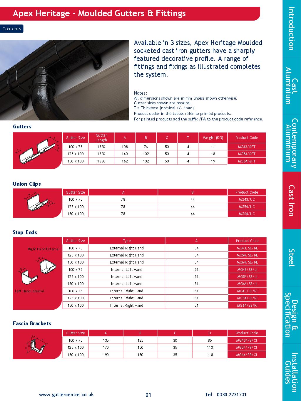 Alumasc Apex Moulded Cast Iron Guttering Technical Guide