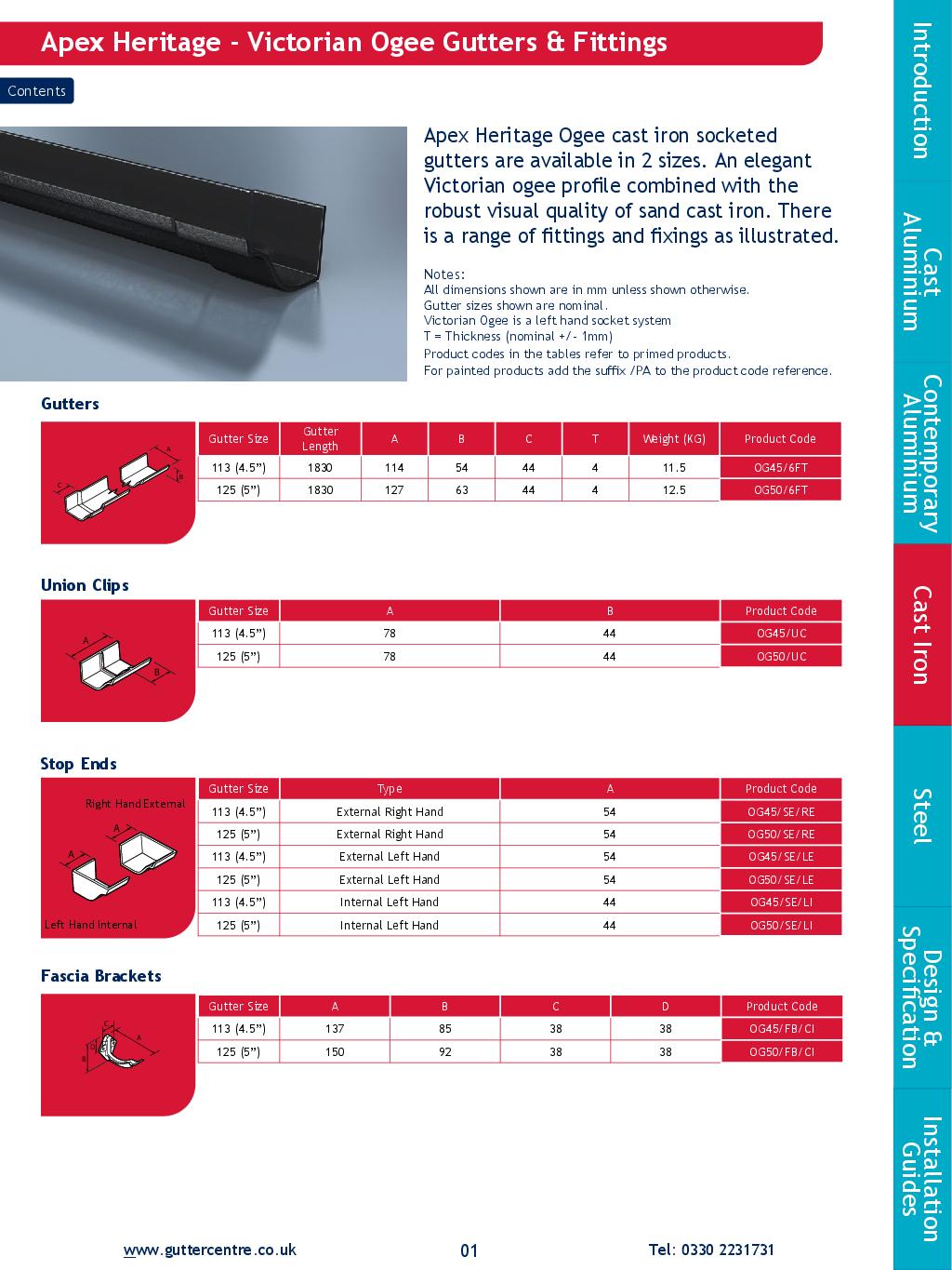 Alumasc Apex Victorian Og Cast Iron Technical Guide