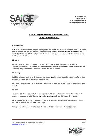 SAiGE Hollow Composite Decking Boards Installation Guide
