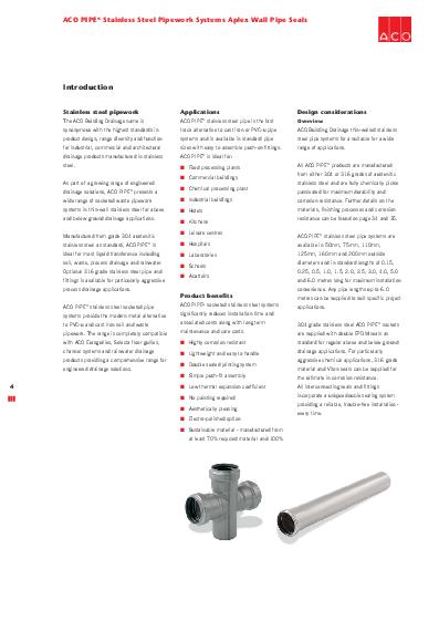 ACO Stainless Steel Pipes Product Guide