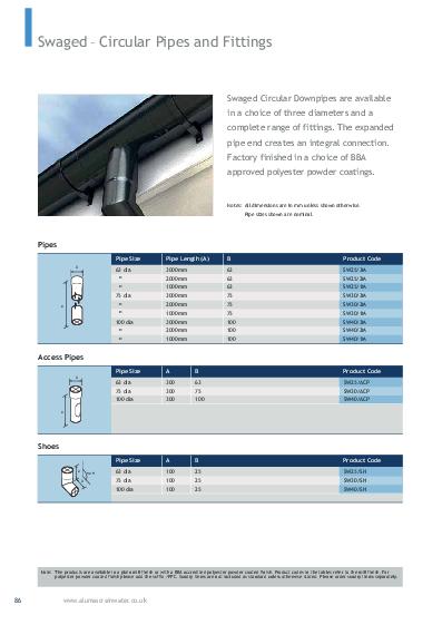 Alumasc Swaged Aluminium Downpipes Technical Guide