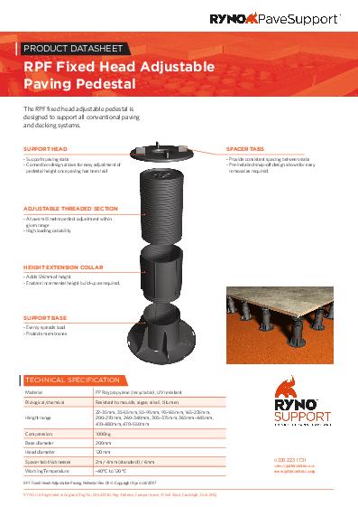 Ryno Fixed Head Adjustable Pedestals Product Guide Pave