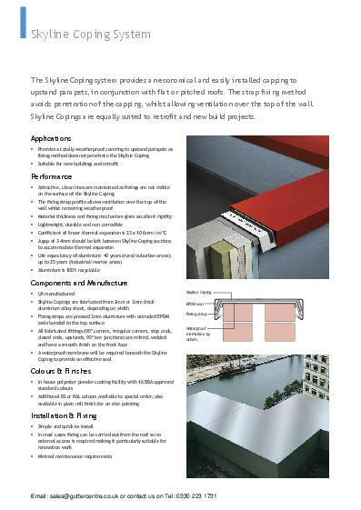 Alumasc Skyline Aluminium Coping Product Guide