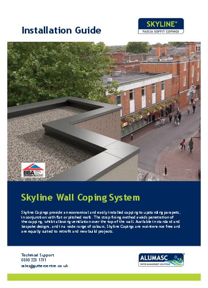Alumasc Skyline Aluminium Coping Installation Guide