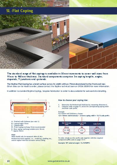 Alumasc Skyline Aluminium Coping Technical Guide