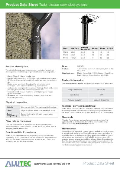 Alutec Aluminium Tudor Circular Data Sheet
