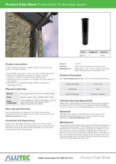 Alutec Aluminium Evolve Circular Pipes Data Sheet