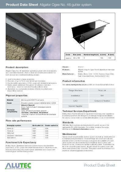 Alutec Snapfit Aluminium Moulded OG 46 Data Sheet