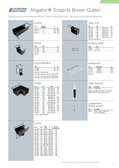 Alutec Snapfit Aluminium Box Guttering Technical Guide