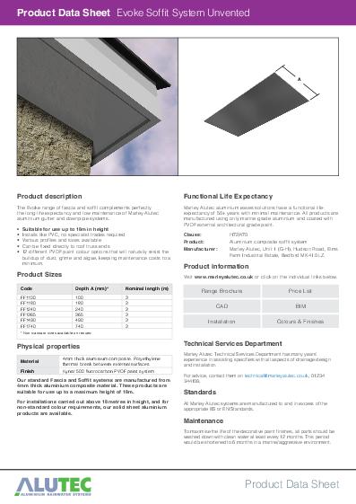Alutec Soffit Data Sheet