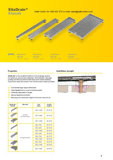 Sita Drain Box Channels Technical Guide