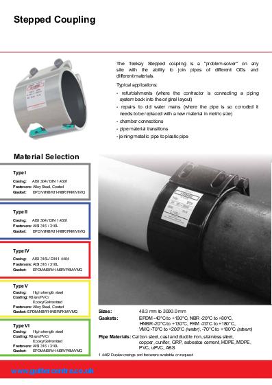 Teekay Adaptor & Repair Pressure Couplings Stepped Technical Guide
