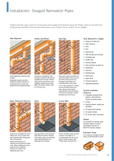 Alumasc Swaged Aluminium Downpipes Installation Guide