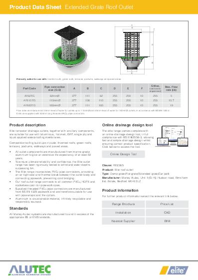 Alutec Roof Outlets Extended Technical Guide