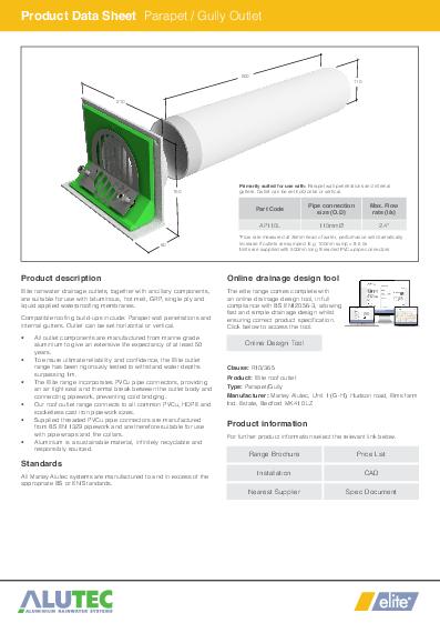 Alutec Roof Outlets Gullies Technical Guide