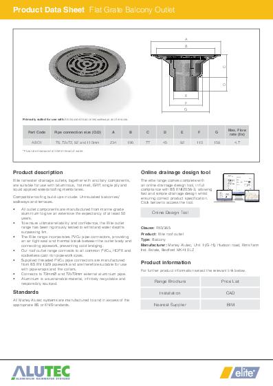 Alutec Roof Outlets Flat Technical Guide