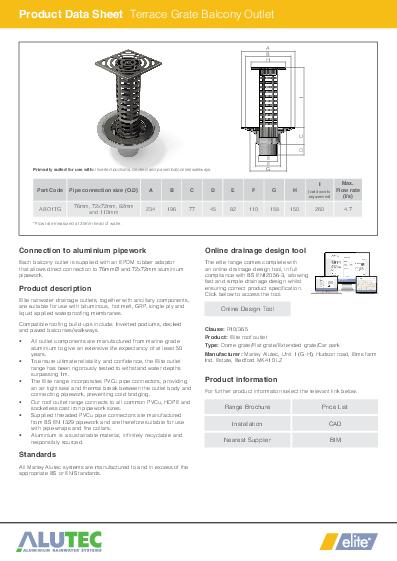 Alutec Roof Outlets Terrace Technical Guide