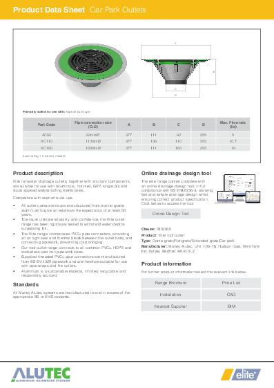 Alutec Roof Outlets Car Park Technical Guide