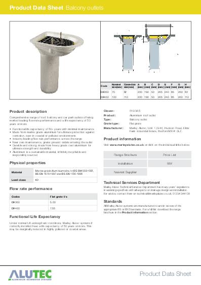 Alutec Roof Outlets Traditional Balcony Technical Guide