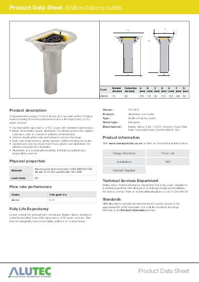 Alutec Roof Outlets Shallow Technical Guide
