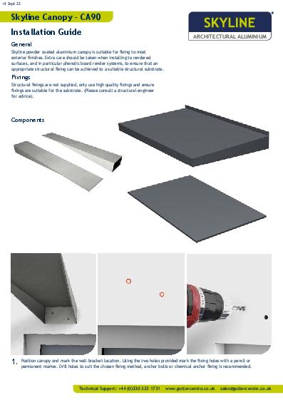 Alumasc Skyline Aluminium Canopies Installation Guide
