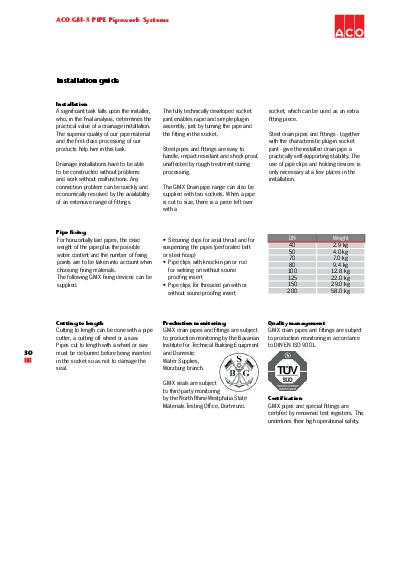 ACO GM-X Galvanised Steel Pipes Installation Guide