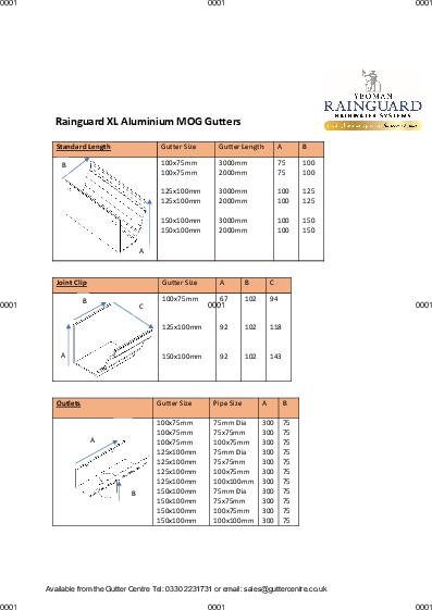 Rainguard Aluminium XL Moulded Technical Guide