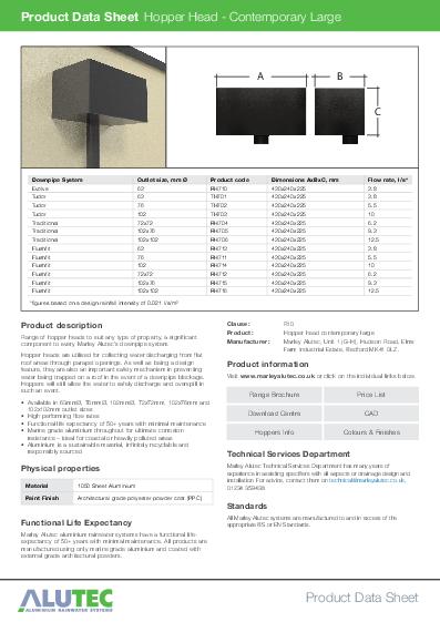 Alutec Evolve Circular Pipe Large Hoppers Data Sheet