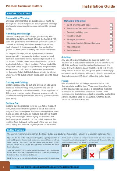 Rainguard Aluminium Guttering Installation Guide