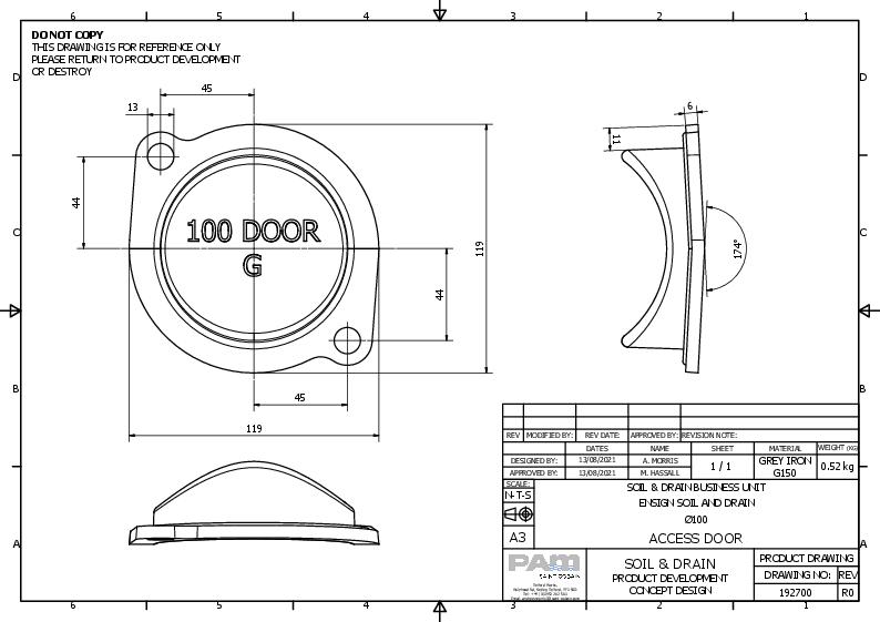 Pam Building Ensign Soil Access Door With Seal Technical Guide