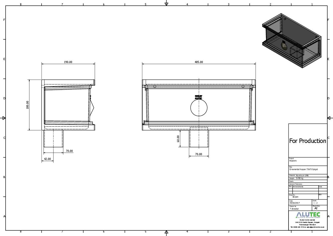 Alutec Traditional Rectangular Ornamental Hoppers Technical Guide