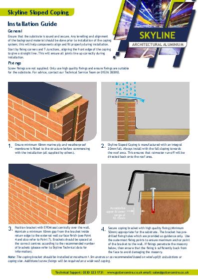 Alumasc Skyline Sloping Aluminium Coping Installation Guide