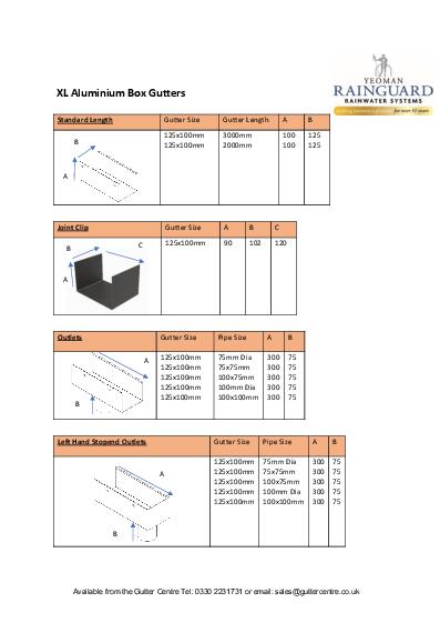 Rainguard Aluminium XL Box Technical Guide