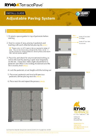 Ryno Self Levelling Pedestals Terrace Pave Installation Guide