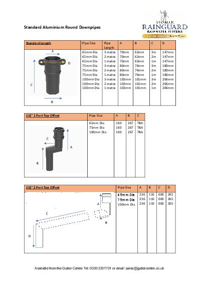 Rainguard Aluminium SL Cast Circular Downpipes Technical Guide