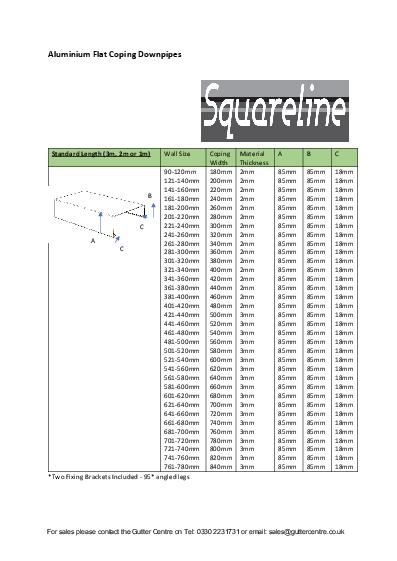 Rainguard Aluminium Secret Fix Coping Technical Guide