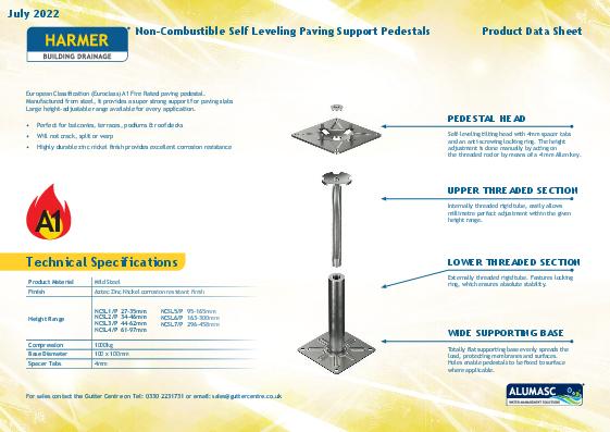 Harmer Modulock Non-Combustible Pedestals Data Sheet