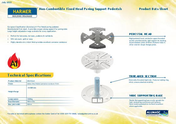 Harmer Modulock Non-Combustible Pedestals Fixed Head Data Sheet