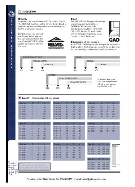 BLÜCHER Stainless Steel Pipes & Fittings Technical Guide