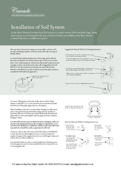 Brett Martin Soil System Cast Iron Style Installation Guide