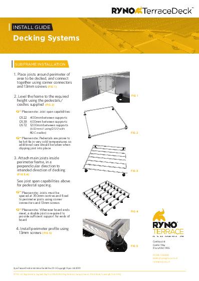 Ryno Aluminium Deck Support Frame Installation Guide